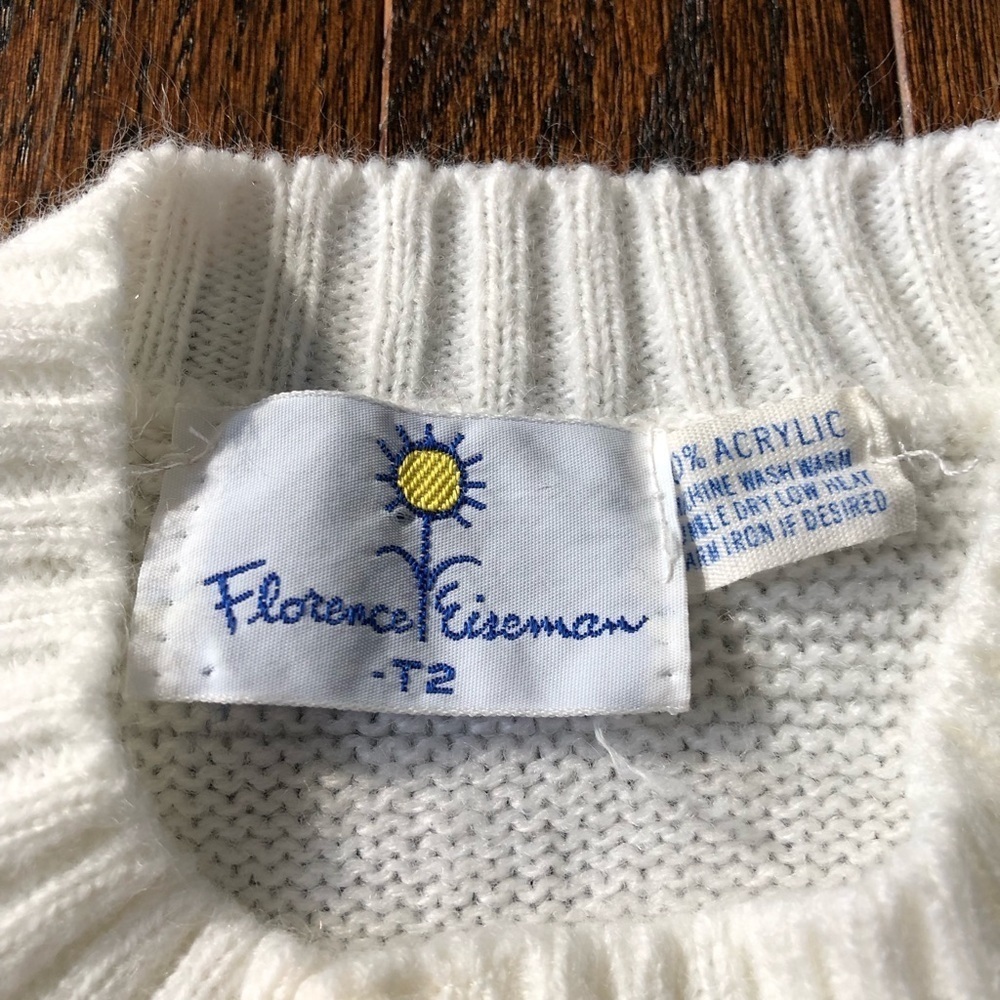 Vintage Florence Eiseman Girls 2T Cherries Sweater w/Green/White Gingham Jumper - Picture 6 of 16